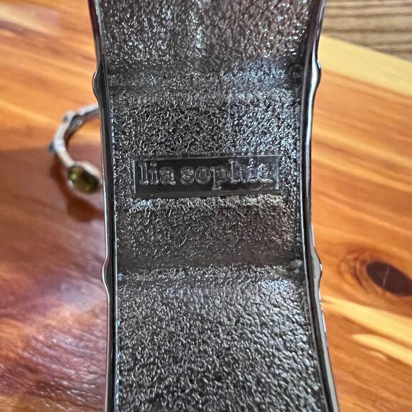 Lia Sophia Beauty Mark Easy On & Blue Abalone Clasp Bangle Set Retired Bracelets - Picture 7 of 9